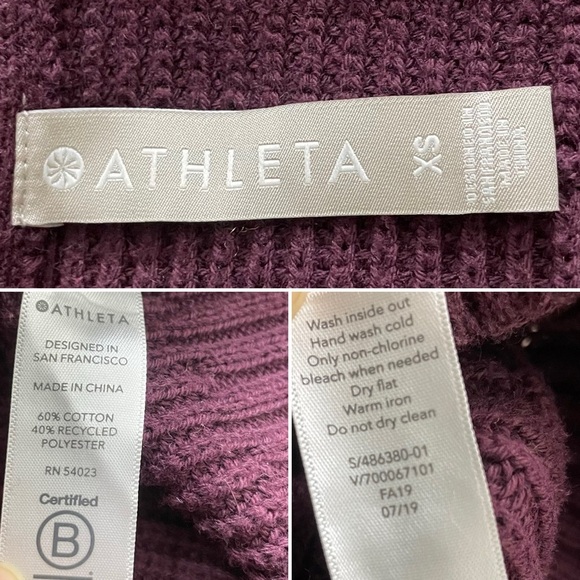 Athleta West End Oversized Knit Cardigan Maroon XS - Picture 10 of 11